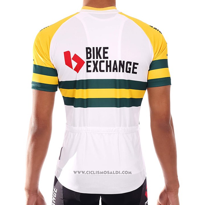 2021 Abbigliamento Ciclismo Bike Exchange Campione Australia Manica Corta e Salopette